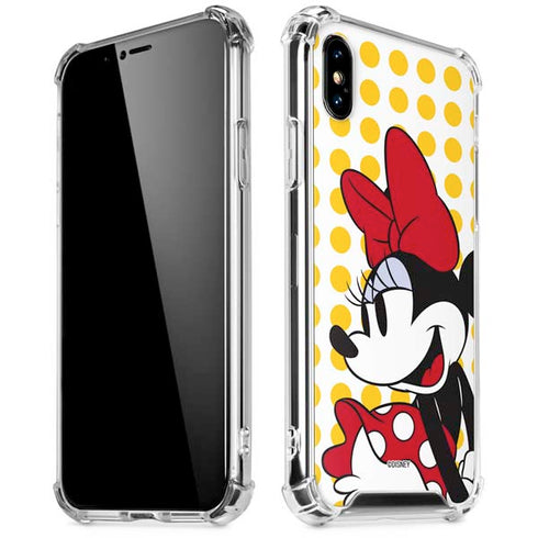 Disney Minnie Mouse Profile Yellow Dots iPhone XS Max Clear Case